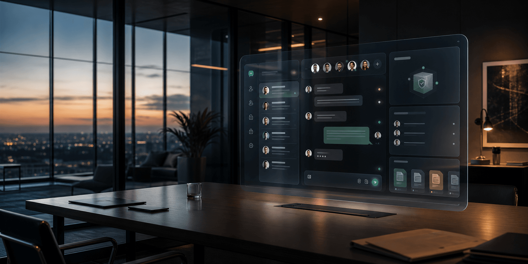 A custom encrypted private room interface for confidential business work